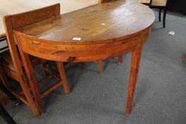 A 19th century pine D end table.