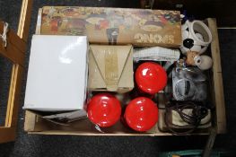 A box of vintage Goblin teasmade, kitchen items,