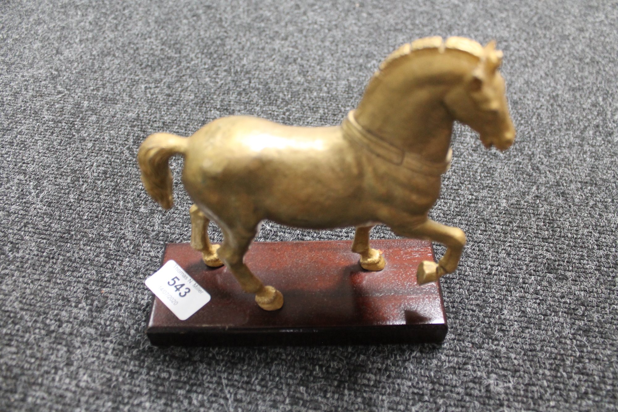 A copper gilded horse figure - The San Marco horse IV
