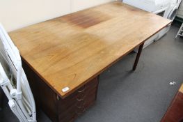 A Scandinavian mid century pedestal desk fitted with five drawers CONDITION REPORT: