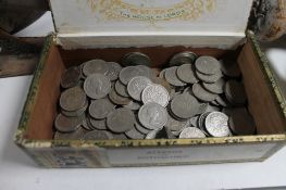 A box of a large quantity of two shilling pieces