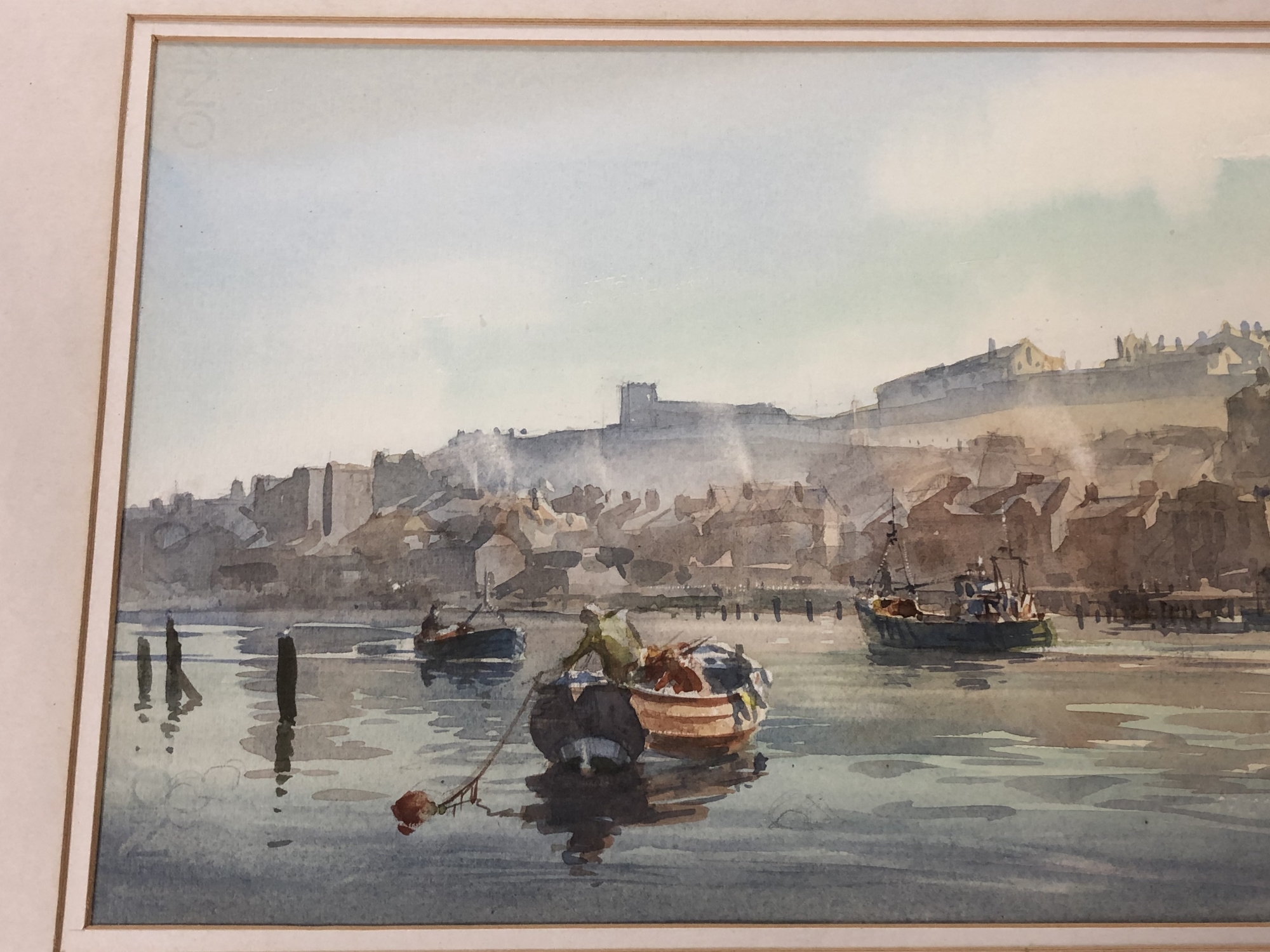 Walter Holmes - coastal boats at low tide, watercolour, signed. - Image 3 of 7