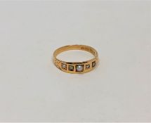 A Victorian 18ct diamond and pearl ring, size P/Q. CONDITION REPORT: 2.