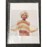 Bert Stern - A signed print on photographic paper - Marilyn with the stripy scarf 30 cm x 42 cm.