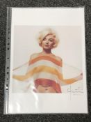 Bert Stern - A signed print on photographic paper - Marilyn with the stripy scarf 30 cm x 42 cm.