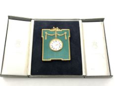 A cased silver gilt clock by Kitney & Co