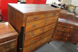 A 19th century oak five drawer chest.