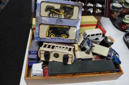 A tray of die cast model vehicles,