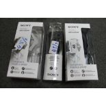 Sony : Three sets of headphones, model MDR-AS210AP in white,