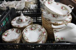 A very large quantity of Royal Albert Celebration tea and dinner ware (in three crates)