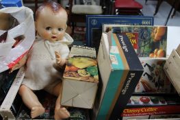 A crate vintage plastic doll,