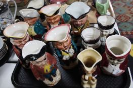 A tray of ten large ceramic character jugs (10)