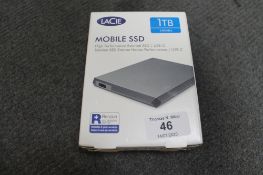 Lacie : Mobile SSD, 1TB, High Performance External SSD, model LRD0TUA, brand new, box still sealed.