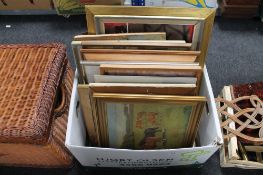 A box of continental pictures and prints,