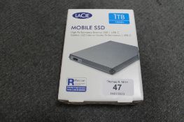 Lacie : Mobile SSD, 1TB, High Performance External SSD, model LRD0TUA, brand new, box still sealed.