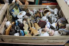 A crate of china ornaments,