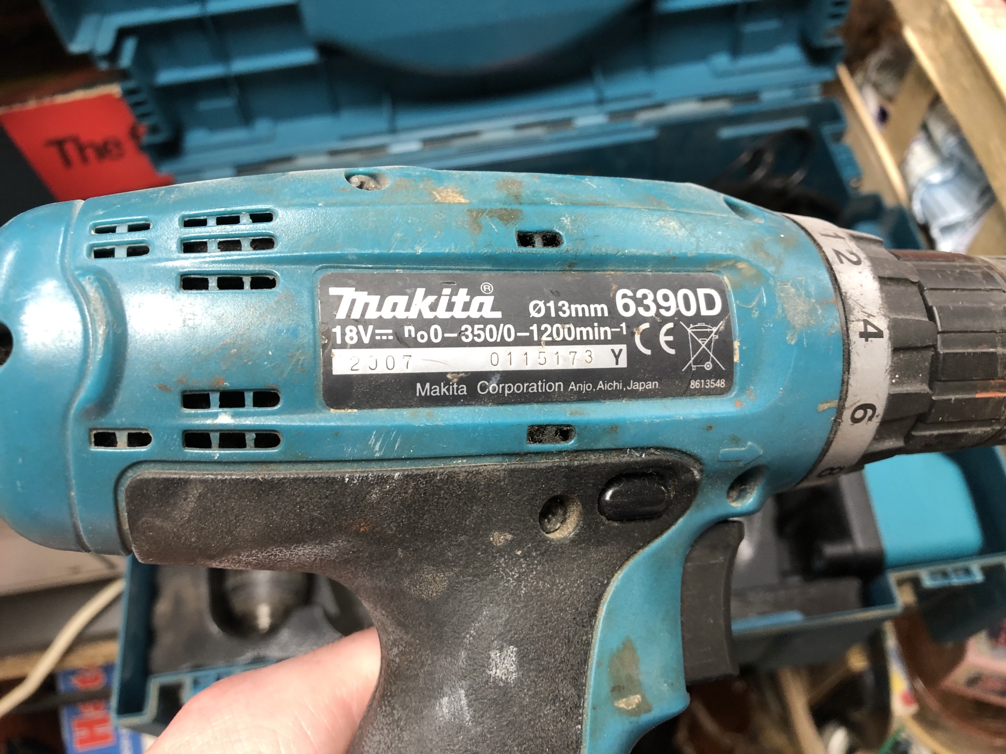 A Makita power drill in case together with a resin ornament (2) CONDITION REPORT: - Image 2 of 3