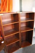 Two mahogany bookcases. CONDITION REPORT: Each 45cm wide by 30cm deep by 117cm high.