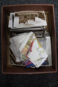 A small quantity of antique and later postcards,