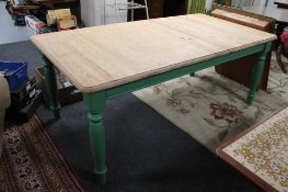 A pine farmhouse dining table