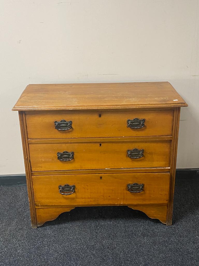 An Edwardian three drawer chest