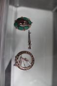 Two Scottish silver brooches and a pendant (3)