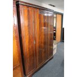 A mahogany triple door Edwardian wardrobe