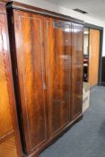 A mahogany triple door Edwardian wardrobe