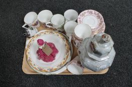 A tray of Royal Worcester figure - Grand mother's dress, tea china,