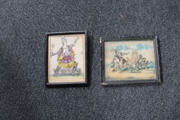 Two nineteenth century prints depicting The Water King in silver palace and one other