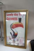 Seven gilt framed Guinness advertisements