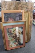 A quantity of pictures and prints, large tapestry,