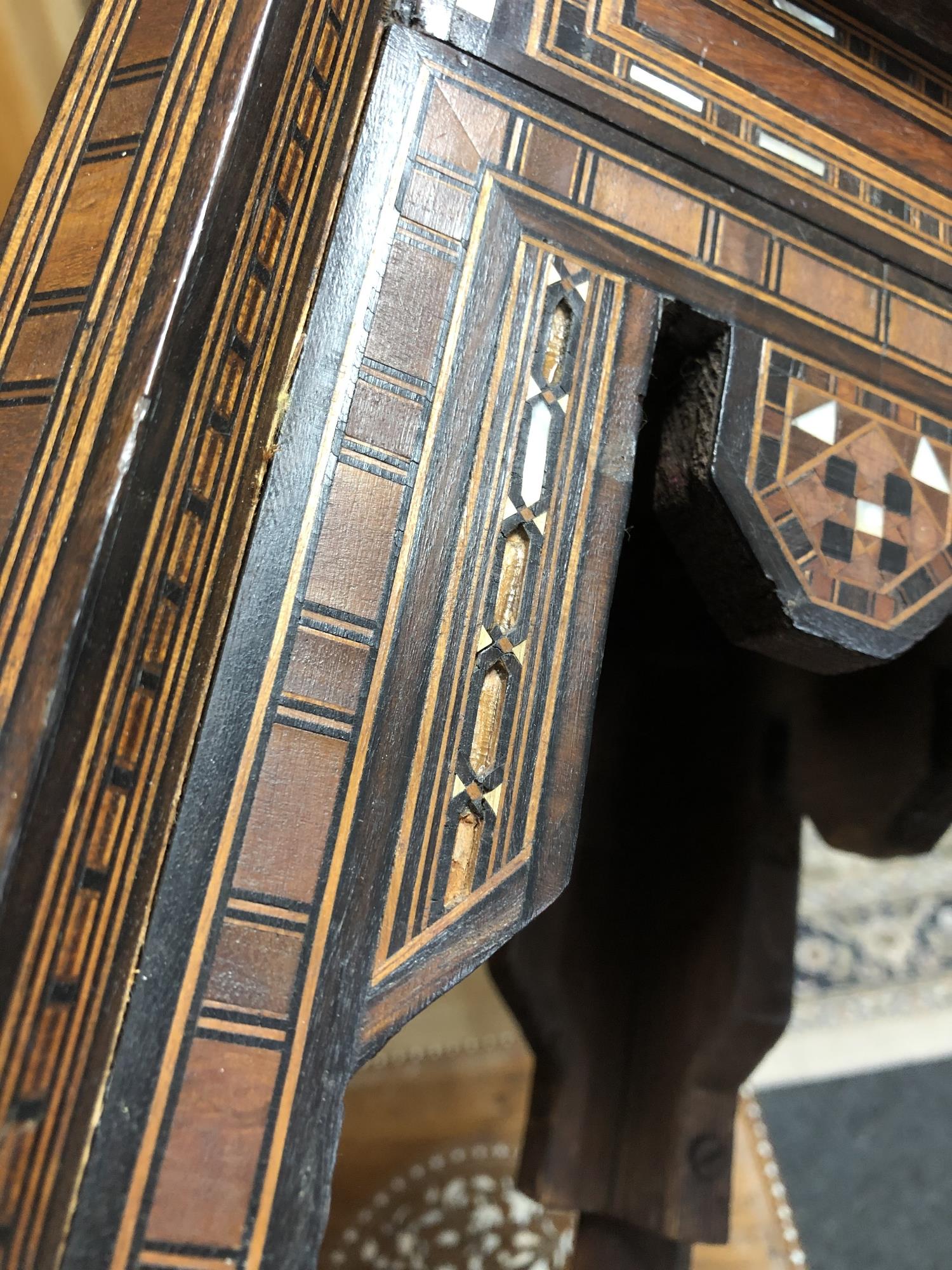 A Damascus mother of pearl inlaid occasional table, - Image 8 of 10