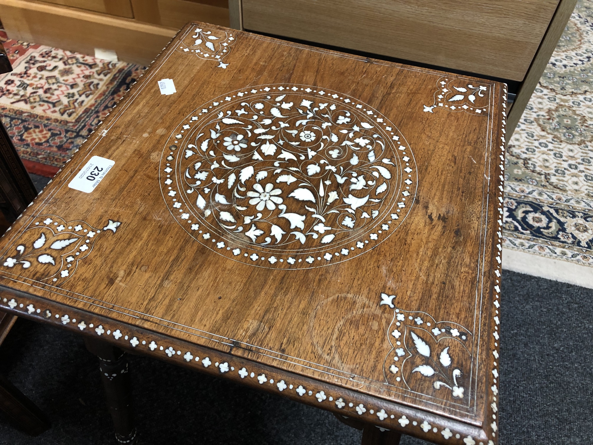 A Damascus mother of pearl inlaid occasional table, - Image 2 of 10