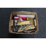 A box of antique and later cutlery,