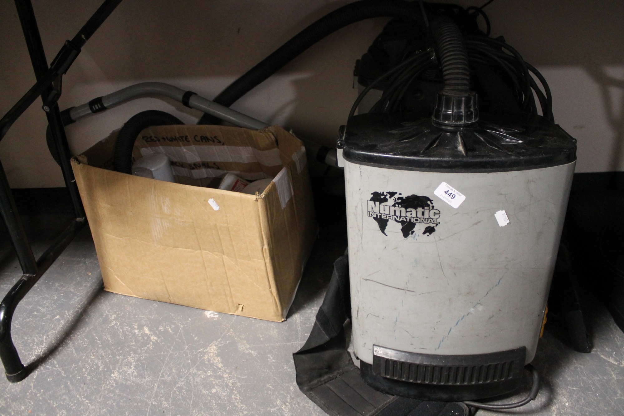 Two pneumatic vacs with accessories