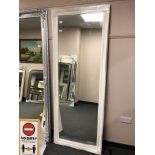 A traditional style rectangular white mirror 76 cm x 197 cm