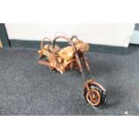 A wooden figure- motorcycle