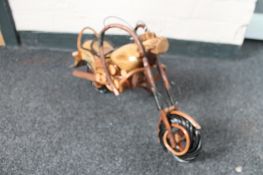 A wooden figure- motorcycle