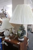 An Aynsley cottage garden table lamp together with two further lamps