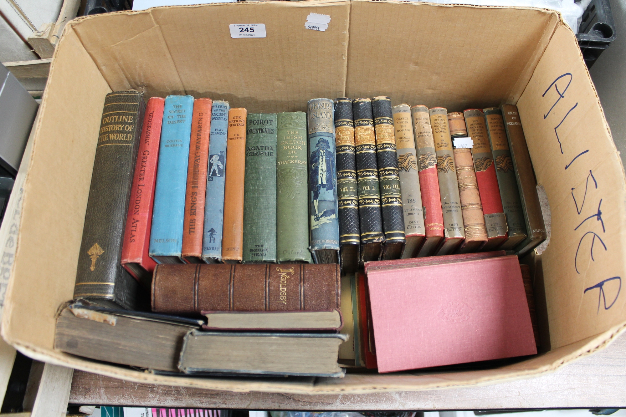 A box of antique and later books,