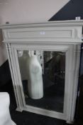 A painted antique style bevelled mirror