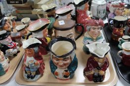 A tray of ten large ceramic character jugs (10)