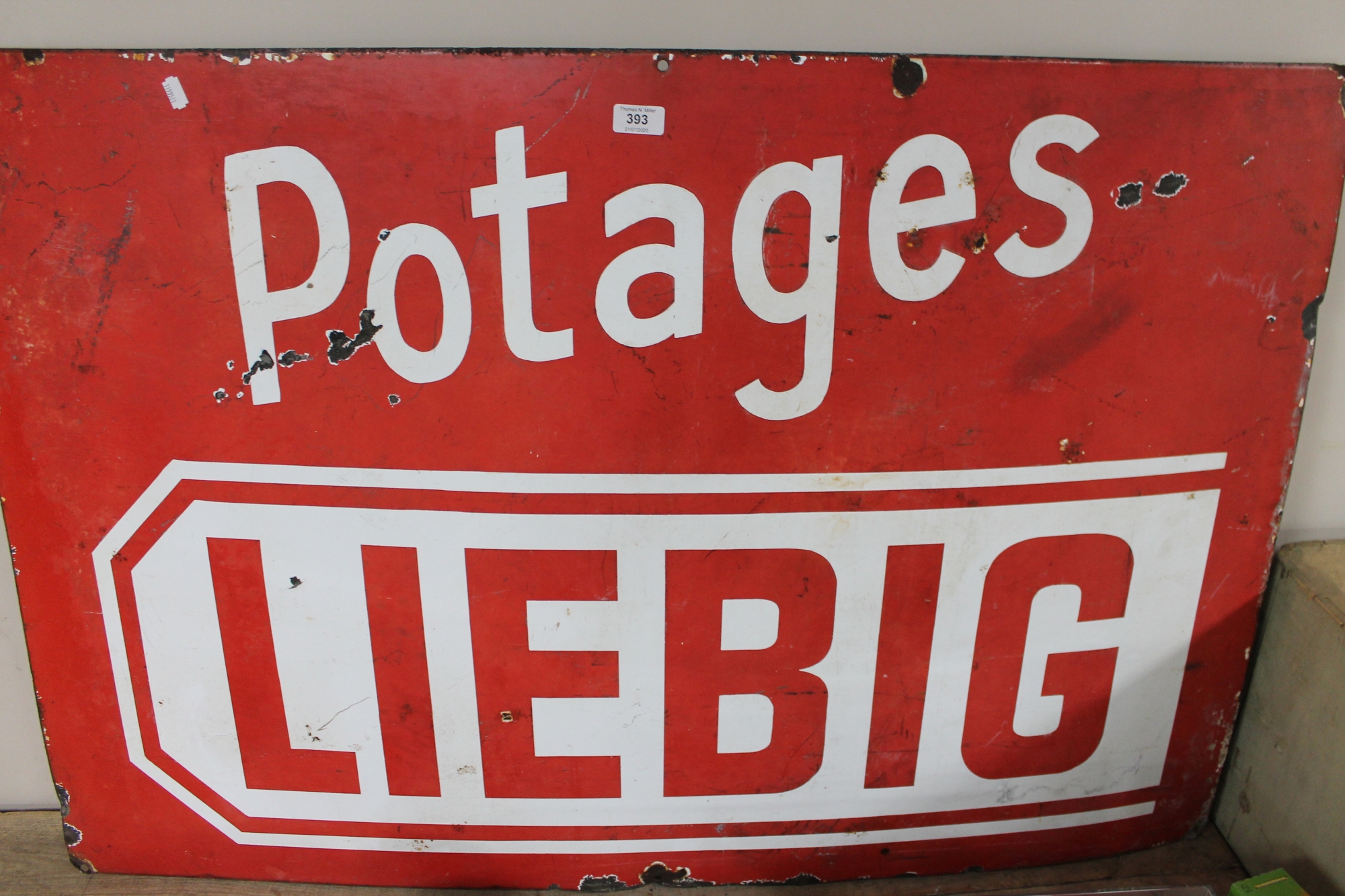 A metal advertising sign - Liebig 80 cm x 120 cm