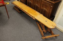 A mid century long sledge , length 215 cm.