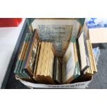 A box of gilt framed pictures and prints,