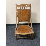 An Edwardian beech side chair