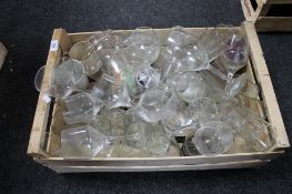 A tray of wine glasses,