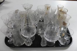 A tray of crystal Tudor glasses,