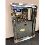 An all glass contemporary mirror 80 cm x 123 cm